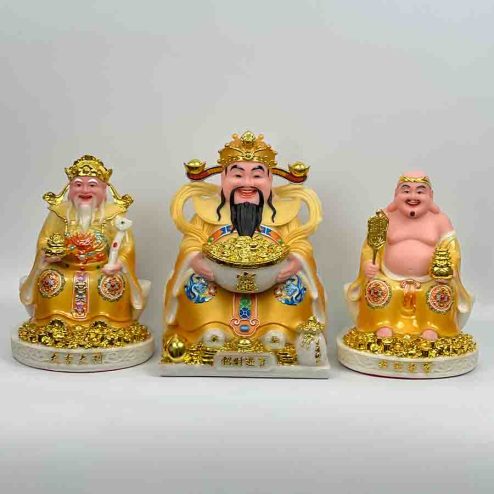 Tượng Thần Tài Thổ Địa Đá Cao Cấp Bộ 3 Ông T0115