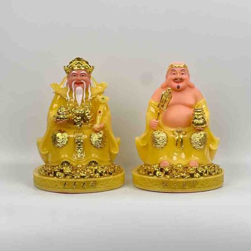 Tượng Thần Tài Thổ Địa Đá Đế Tròn Thạch Anh T0120