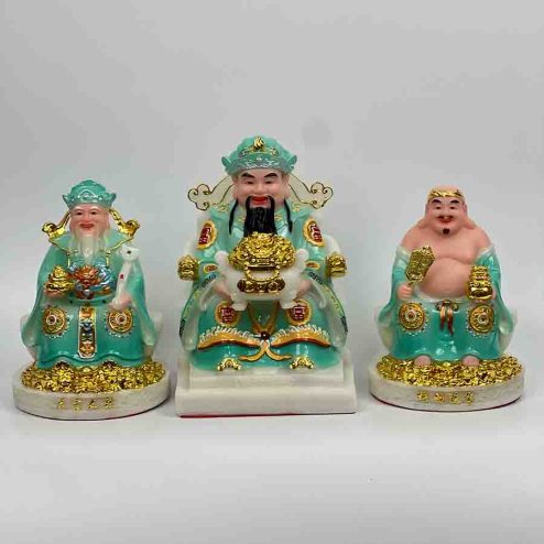 Tượng Thần Tài Thổ Địa Đá Xanh Cao Cấp Bộ 3 Ông T0126