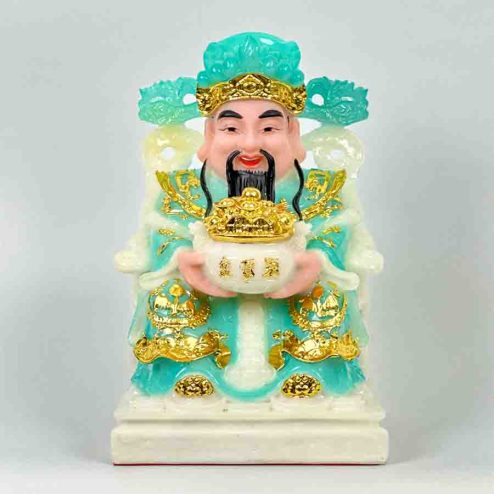 Tượng Thần Tiền Thần Tài Đá Việt Xanh T0134
