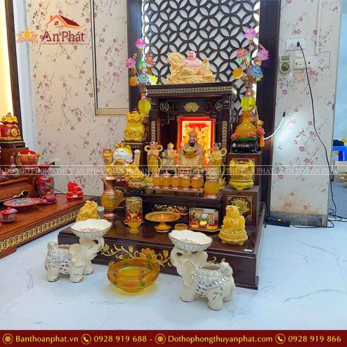 Bàn Thờ Thần Tài Ông Địa Đầy Đủ Đồ Thờ Lưu Ly Cao Cấp TT804 7 ban tho than tai ong dia day du do tho luu ly cao cap tt804 4