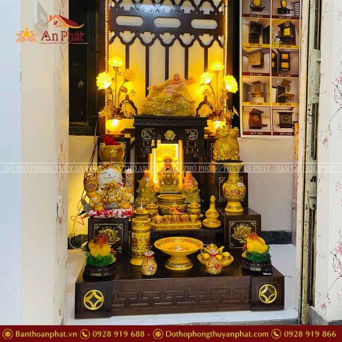 Ban Thờ Thần Tài Ông Địa Đủ Đồ Thờ Gấm Vàng Cao Cấp TT808 7 ban tho than tai ong dia du do tho gam vang cao cap tt808 5