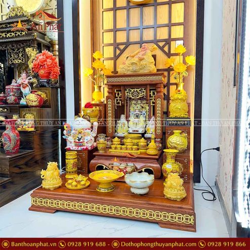 Ban Thờ Thần Tài Ông Địa Gỗ Hương Cao Cấp Đủ Đồ Thờ TT810 7 ban tho than tai ong dia go huong cao cap du do tho tt810 5