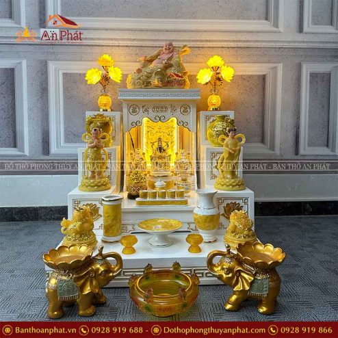 Bàn Thờ Thần Tài Ông Địa Trắng Đủ Đồ Thờ Màu Thạch Anh TT818 8 ban tho than tai ong dia trang du do tho mau thach anh tt818 2