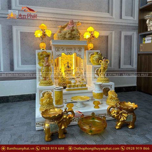 Bàn Thờ Thần Tài Ông Địa Trắng Đủ Đồ Thờ Màu Thạch Anh TT818 6 ban tho than tai ong dia trang du do tho mau thach anh tt818 4
