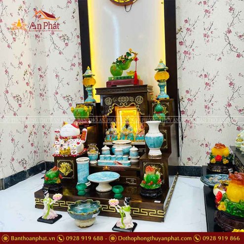 Bàn Thờ Thần Tài Thổ Địa Đủ Đồ Thờ Giả Đá Xanh Cao Cấp TT816 6 ban tho than tai tho dia du do tho gia da xanh cao cap tt816 4
