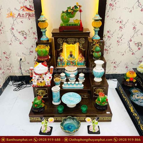 Bàn Thờ Thần Tài Thổ Địa Đủ Đồ Thờ Giả Đá Xanh Cao Cấp TT816 8 ban tho than tai tho dia du do tho gia da xanh cao cap tt816 5