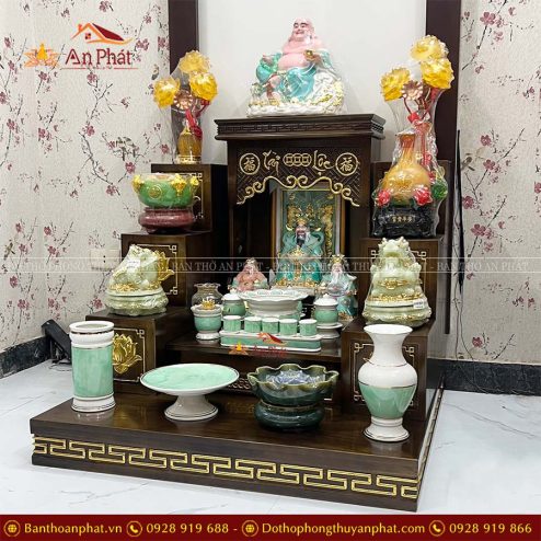 Ban Thờ Thần Tài Thổ Địa Đủ Đồ Thờ Men Giả Đá Xanh Ngọc TT841 6 ban tho than tai tho dia du do tho men gia da xanh ngoc tt841 3