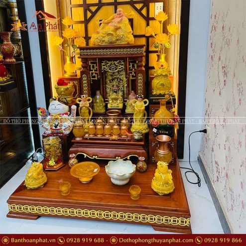 Bàn Thờ Thần Tài Thổ Địa Gỗ Hương Đá Đủ Đồ Thờ Lưu Ly Cao Cấp TT803 6 ban tho than tai tho dia go huong da du do tho luu ly cao cap tt803 3