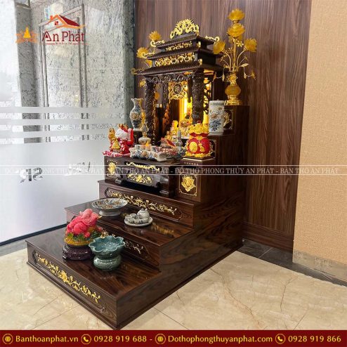 Bàn Thờ Thần Tài Thổ Địa Mái Chùa Đủ Đồ Thờ Men Rạn Rồng TT844 7 ban tho than tai tho dia mai chua du do tho men ran rong tt844 3