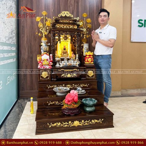 Bàn Thờ Thần Tài Thổ Địa Mái Chùa Đủ Đồ Thờ Men Rạn Rồng TT844 6 ban tho than tai tho dia mai chua du do tho men ran rong tt844 5