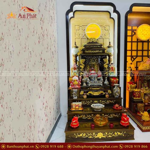 Bàn Thờ Thần Tài Thổ Địa Mái Chùa Đủ Đồ Thờ Rạn Rồng TT838 6 ban tho than tai tho dia mai chua du do tho ran rong tt838 3