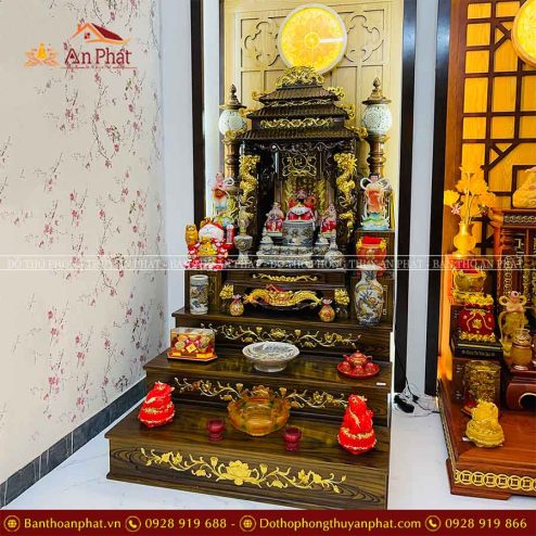 Bàn Thờ Thần Tài Thổ Địa Mái Chùa Đủ Đồ Thờ Rạn Rồng TT838 7 ban tho than tai tho dia mai chua du do tho ran rong tt838 4