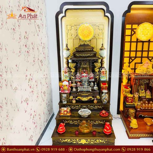 Bàn Thờ Thần Tài Thổ Địa Mái Chùa Đủ Đồ Thờ Rạn Rồng TT838 8 ban tho than tai tho dia mai chua du do tho ran rong tt838 5