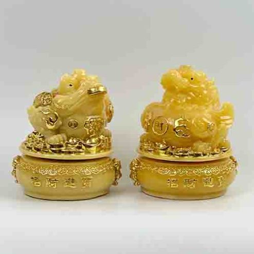 Cặp Cóc Thiềm Thừ Và Tỳ Hưu Đá Thạch Anh Vàng VP0109