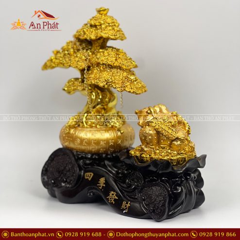 Cây Kim Tiền kết hợp Cóc Thiềm Thừ Vàng May Mắn