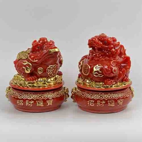 Cóc Thiềm Thừ Và Tỳ Hưu Đá Thạch Anh Đỏ Cao Cấp VP0108