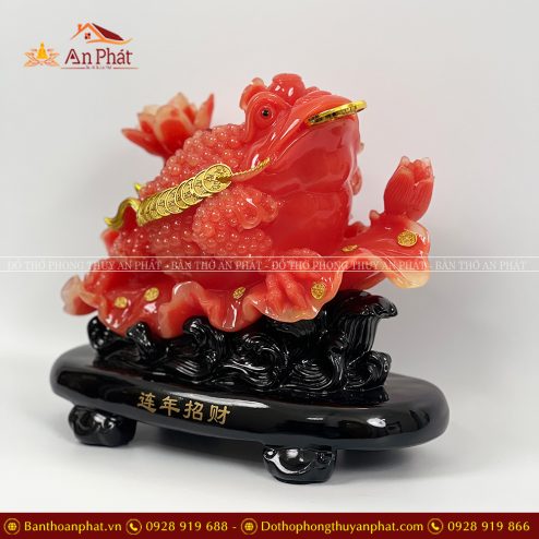 Cóc Thiền Thừ Đỏ Chiêu Tài Hút Lộc VP0115