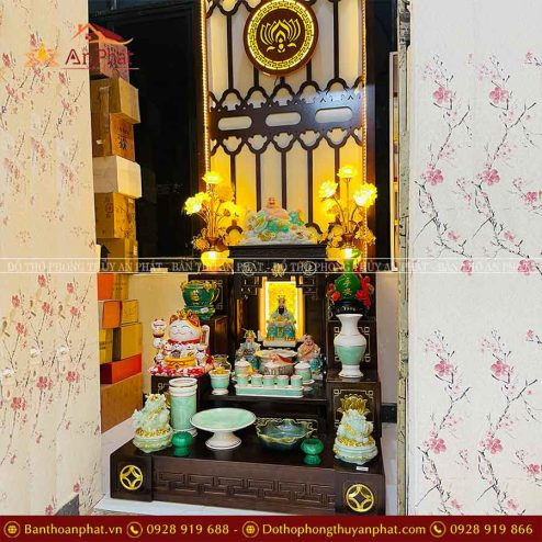 Combo Ban Thần Tài Ông Địa Đầy Đủ Đồ Thờ Giả Đá Xanh Ngọc TT814 6 combo ban than tai ong dia day du do tho gia da xanh ngoc tt814 4