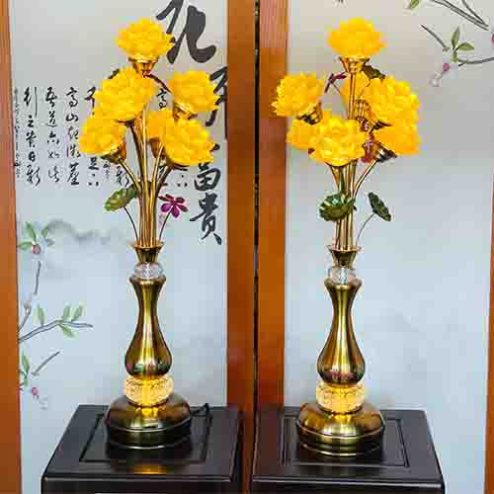 Đèn Thờ Cao Cấp 7 Bông Hoa Sen Lưu Ly DT1083