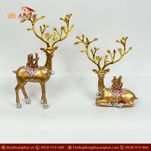 Tượng Hươu Vàng Kim Tiền Decor Trang Trí VP0117