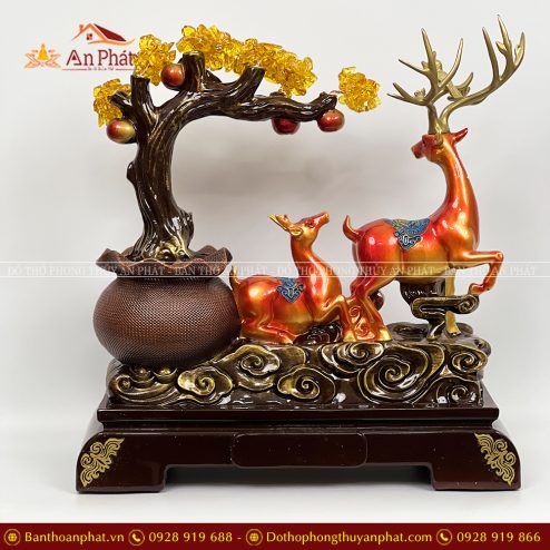 Phong Thủy Decor Hươu Vàng