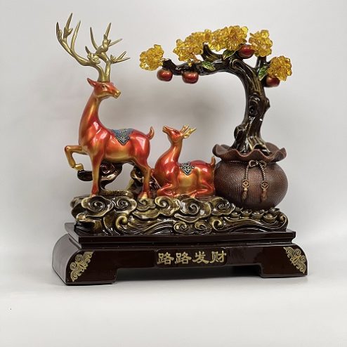 Tượng Phong Thuỷ Decor Hươu Kéo Cây Tài Lộc VP0122