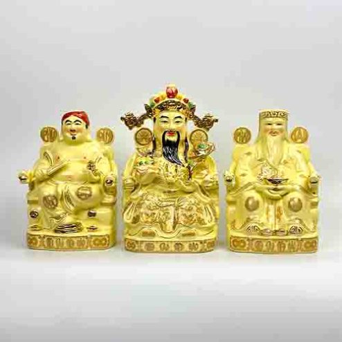 Tượng Thần Tài Thổ Địa Sứ Ngà Bát Tràng Bộ 3 Ông Cao Cấp T0203
