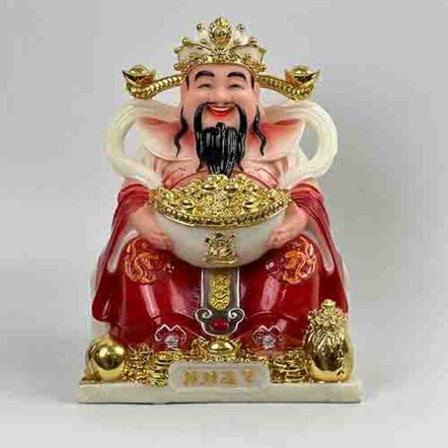 Tượng Thần Tiền Thần Tài Đá Đỏ Cao Cấp T0179