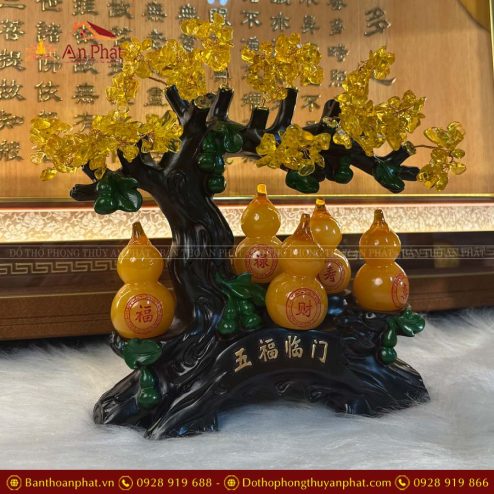 cay thach anh 5 ho lo vang phong thuy decor vp0140 4