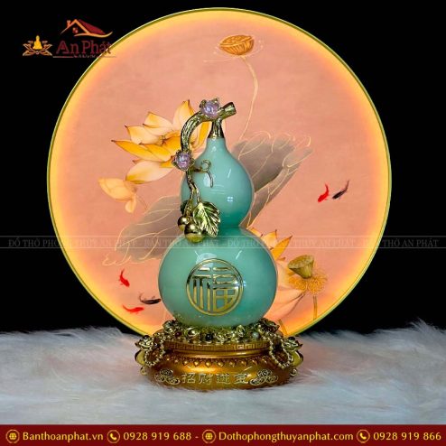 ho lo chau bau do decor phong thuy xanh ngoc vp0137 5