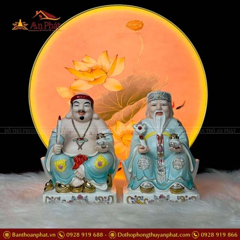 tuong than tai tho dia su duc hoa xanh bo 2 ong t0243 5