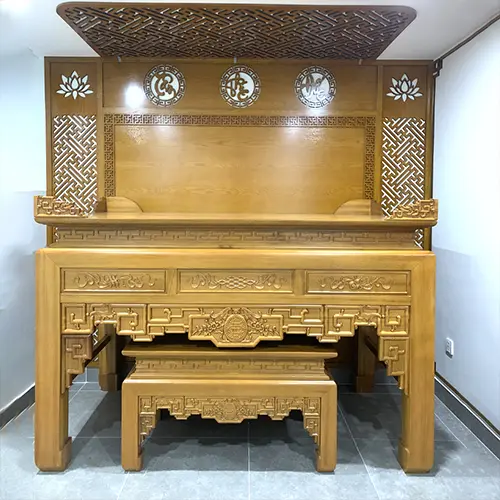 Trang Chủ 71 Án Gian Thờ Đẹp Triện Sen Gỗ Mít BTD2239