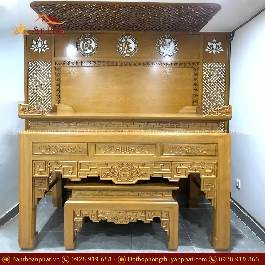 Án Gian Thờ Đẹp Triện Sen Gỗ Mít BTD2239 9 Án Gian Thờ Đẹp Triện Sen Gỗ Mít BTD2239
