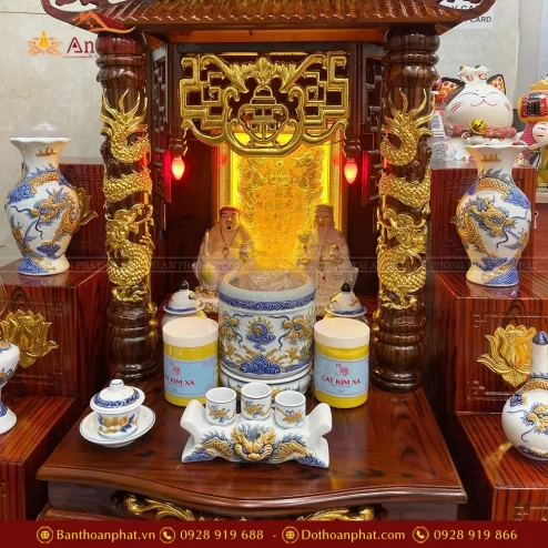 Ban Thần Tài Đẹp 3 Mái Đồ Thờ Men Rạn TT863 8 ban than tai dep 3 mai do tho men ran tt863 5