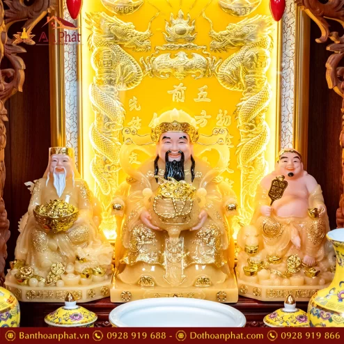 Ban Thần Tài Ông Địa Đồ Thờ Gấm Vàng Hoa Sen TT906 22 ban than tai ong dia do tho gam vang hoa sen tt906 11