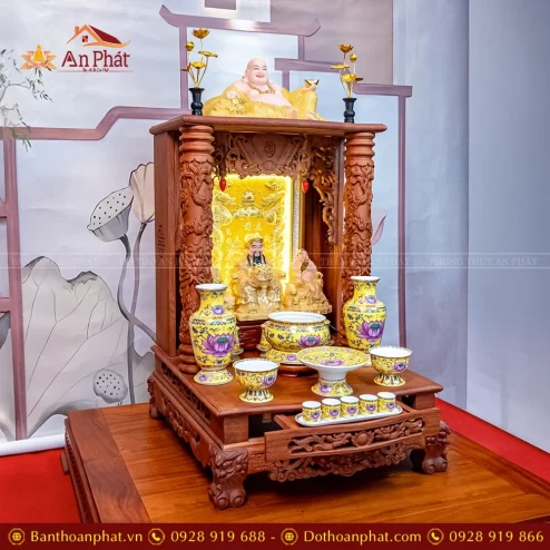 Ban Thần Tài Ông Địa Đồ Thờ Gấm Vàng Hoa Sen TT906 14 ban than tai ong dia do tho gam vang hoa sen tt906 3