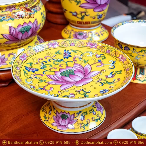 Ban Thần Tài Ông Địa Đồ Thờ Gấm Vàng Hoa Sen TT906 17 ban than tai ong dia do tho gam vang hoa sen tt906 6