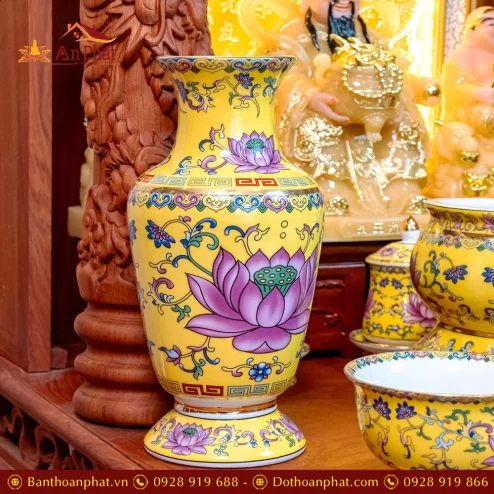 Ban Thần Tài Ông Địa Đồ Thờ Gấm Vàng Hoa Sen TT906 20 ban than tai ong dia do tho gam vang hoa sen tt906 9