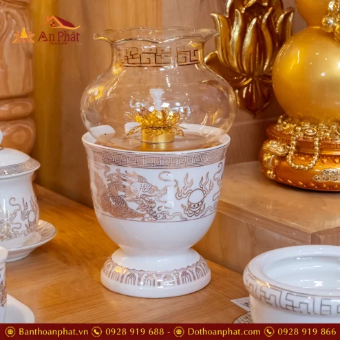 Bàn Thần Tài Ông Địa Đồ Thờ Trắng Hoa Sen TT894 43 ban than tai ong dia do tho trang hoa sen tt894 18