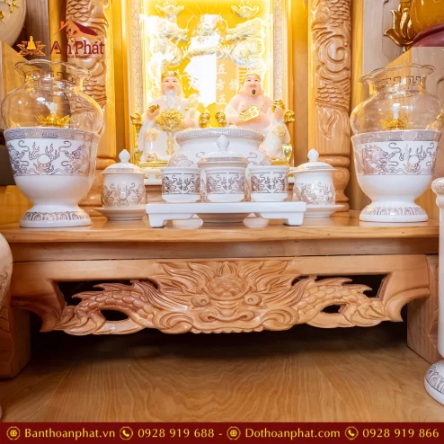 Bàn Thần Tài Ông Địa Đồ Thờ Trắng Hoa Sen TT894 46 ban than tai ong dia do tho trang hoa sen tt894 21