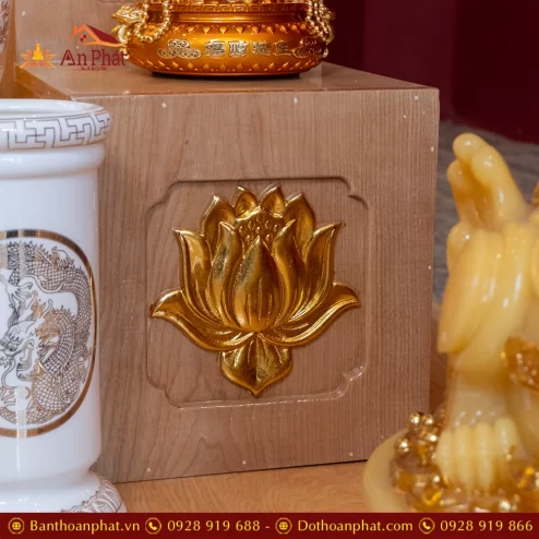 Bàn Thần Tài Ông Địa Đồ Thờ Trắng Hoa Sen TT894 52 ban than tai ong dia do tho trang hoa sen tt894 27