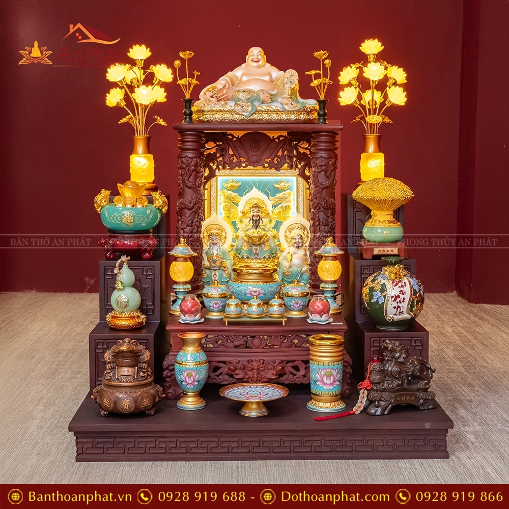 Ban Thần Tài Ông Địa Gỗ Hương Đồ Thờ Nhập Khẩu TT905 55 Ban Thần Tài Ông Địa Gỗ Hương Đồ Thờ Nhập Khẩu TT905