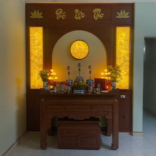 Trang Chủ 33 Bàn Thờ Gia Tiên Gỗ Hương Đá Cao Cấp BTD2250