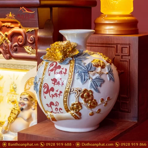 Bàn Thờ Thần Tài Cao Cấp Đồ Thờ Ngọc Hoa Sen TT903 32 ban tho than tai cao cap do tho ngoc hoa sen tt903 12