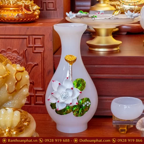 Bàn Thờ Thần Tài Cao Cấp Đồ Thờ Ngọc Hoa Sen TT903 39 ban tho than tai cao cap do tho ngoc hoa sen tt903 19