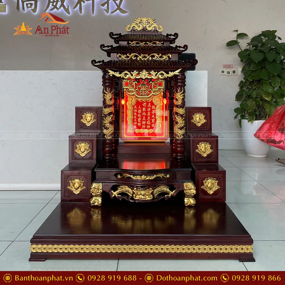 Bàn Thờ Thần Tài Đẹp 3 Mái TT871 11 Bàn Thờ Thần Tài Đẹp 3 Mái TT871