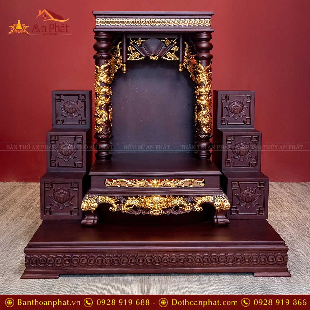 Bàn Thờ Thần Tài Ông Địa Gỗ Hương Đá TT877 35 Bàn Thờ Thần Tài Ông Địa Gỗ Hương Đá TT877