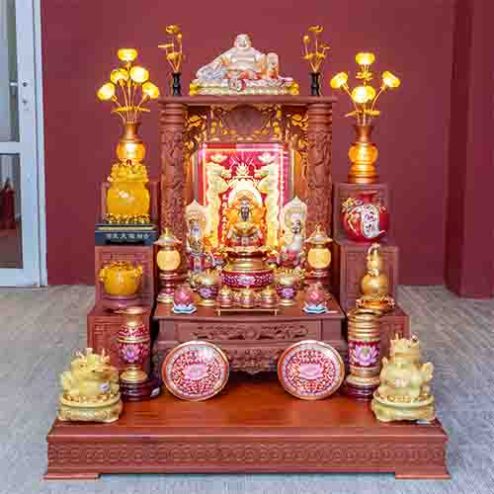 Bàn Thờ Thần Tài Thổ Địa Cao Cấp Đồ Thờ Nhập Khẩu TT901