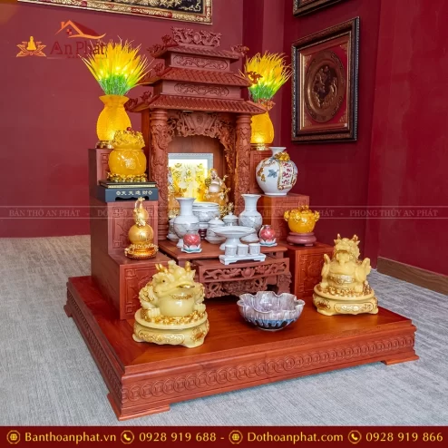 Bàn Thờ Thần Tài Thổ Địa Gỗ Hương Đủ Đồ Thờ TT902 22 ban tho than tai tho dia go huong du do tho tt902 3